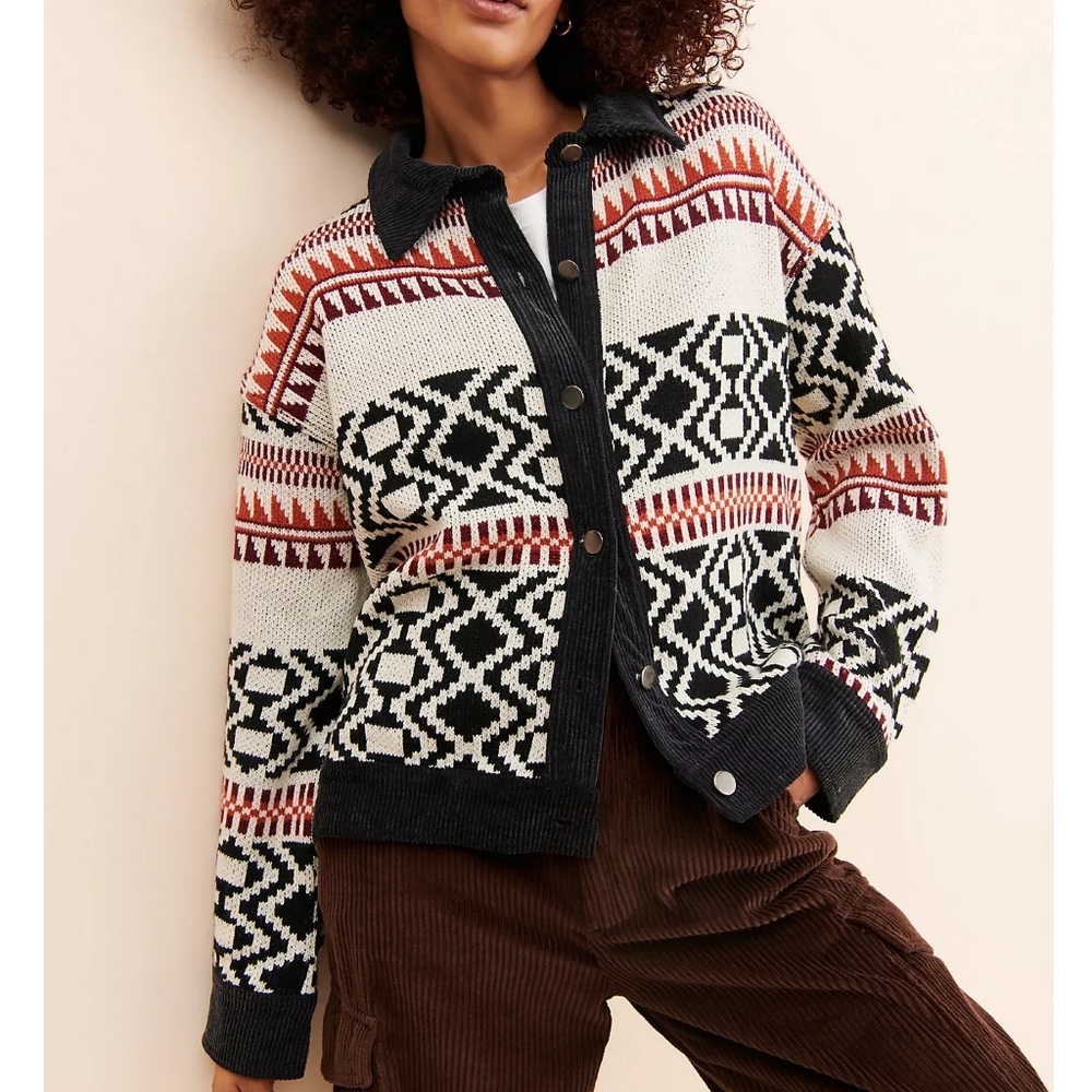 FATE Anthropologie Geometric Knit Jacket - Picture 5 of 9